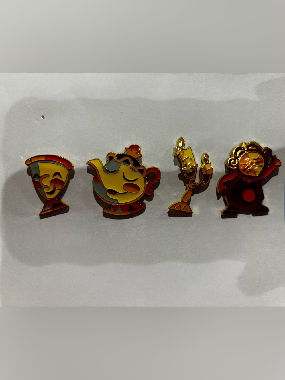 Disney Beauty and the Beast Character Pin Set - Yellow, Red, Gold